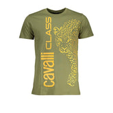 Cavalli Class Green Cotton T-Shirt -   -  Cavalli Class.